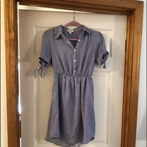 blue/white pin striped dress